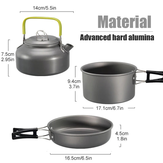 Conjunto de Utensílios de Cozinha Portátil de alumínio para Camping WESTTUNE