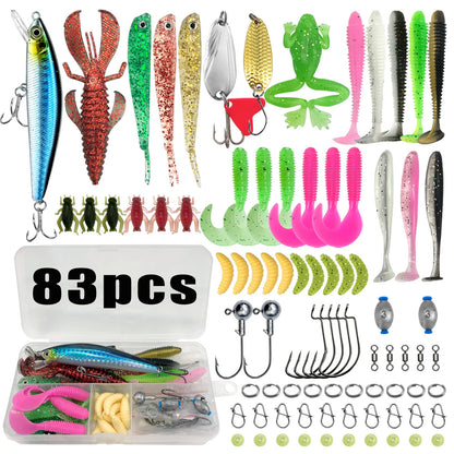 Kit de Iscas Profissional de Pesca com 83/133/193/239/409 peças
