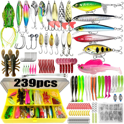 Kit de Iscas Profissional de Pesca com 83/133/193/239/409 peças